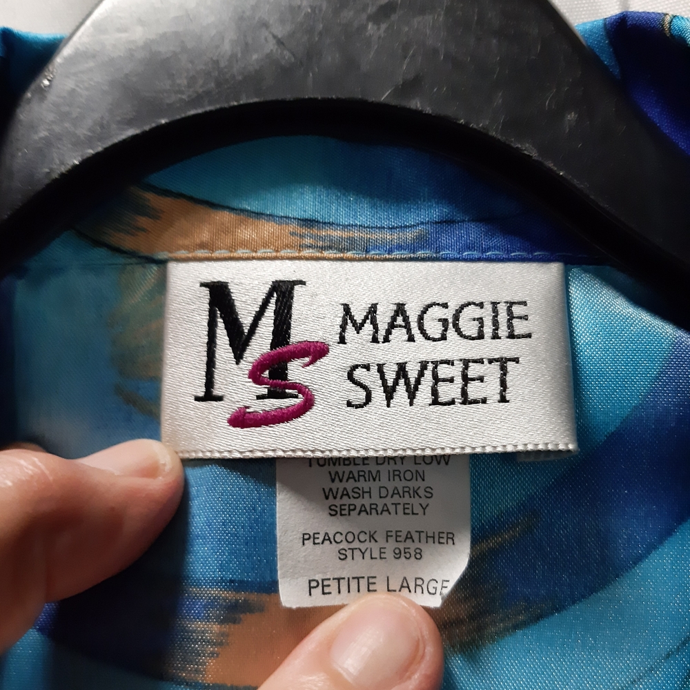 Women's Blue Feather Patterned Jacket - image 2